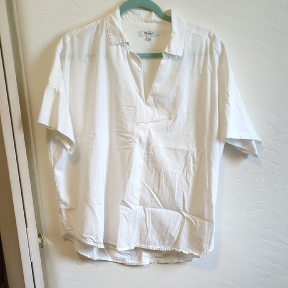 Madewell White Blouse Classic Minimalist Top - Picture 2 of 5